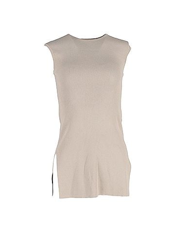 Max Mara  Max Mara Ribbed Tank Top in Beige Cotton  (view 1)