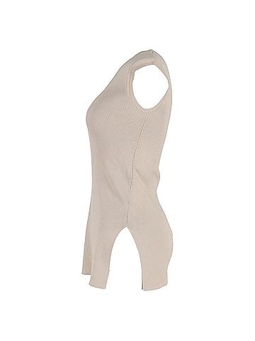 Max Mara  Max Mara Ribbed Tank Top in Beige Cotton  (view 2)