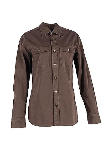 Tom Ford Tom Ford Twill Shirt in Brown Cotton (view 1)