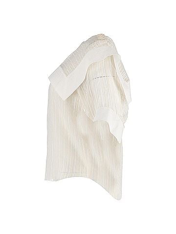 Chloé Chloé Overlay Striped Blouse in White Silk (view 2)