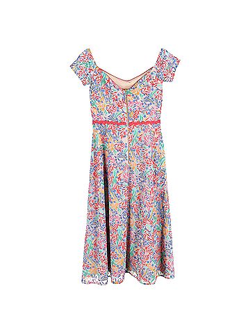 Saloni  Saloni Printed Off-Shoulder Midi Dress in Multicolor Polyester  (view 2)