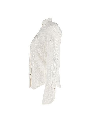 Chloé  Chloé Lace Button-Down Blouse in White Polyester (view 2)
