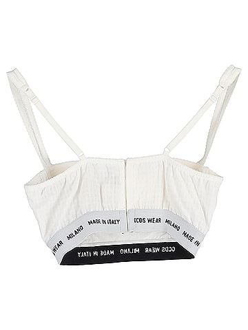 GCDS GCDS Printed Bustier Top in Cream Cotton (view 2)