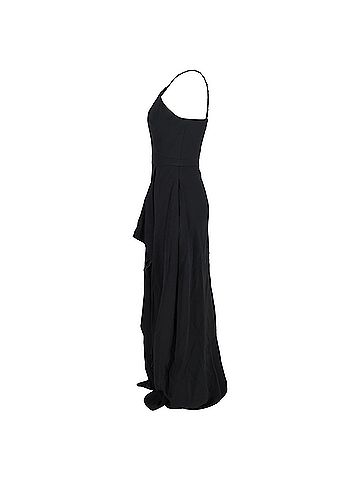 Roland Mouret Roland Mouret Embellished-Strap Ruffled Maxi Dress in Black Viscose (view 2)