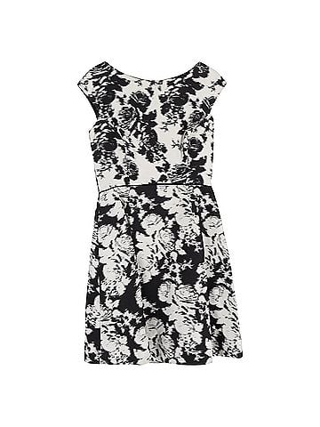 Oscar De La Renta  Oscar De La Renta Floral-Print Mini Dress in Black and White Cotton (view 1)