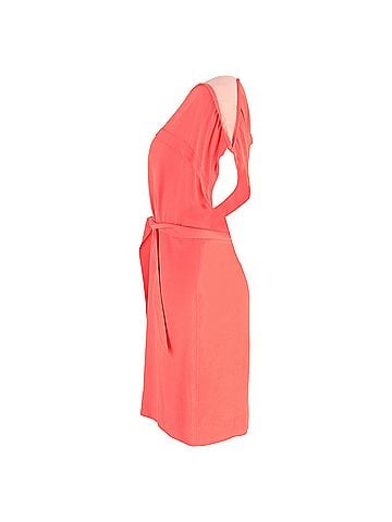 Chloé  See by Chloé Belted  Knee-Length Dress in Coral Viscose (view 2)