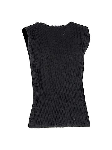 Missoni Missoni Textured Knit Tank Top in Black Cotton (view 1)