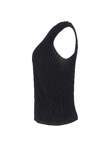 Missoni Missoni Textured Knit Tank Top in Black Cotton (view 2)