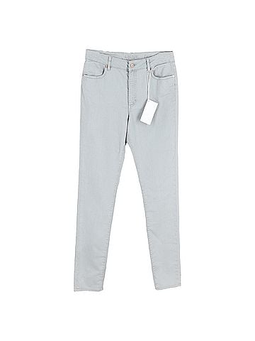 Escada  Escada Straight-Leg Jeans in Light Grey Cotton Denim (view 1)