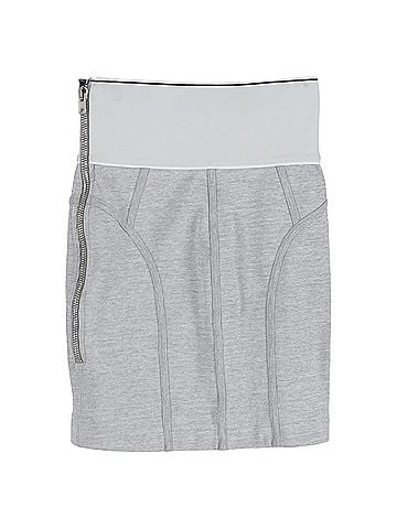 Alexander Wang  Alexander wang Logo Elastic Mini Skirt in Grey Cotton (view 2)