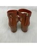Qupid Luxe 100% Faux Leather Solid Brown Heels Size 6 - photo 6