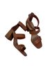 Qupid Luxe 100% Faux Leather Solid Brown Heels Size 6 - photo 1