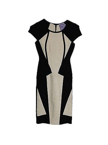 Herve Leger Herve Leger Akira Cap Sleeve Dress Dress in Black Rayon (view 1)