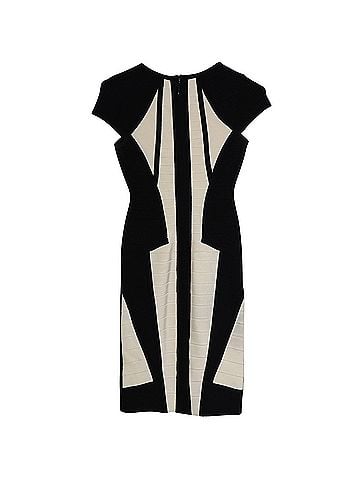 Herve Leger Herve Leger Akira Cap Sleeve Dress Dress in Black Rayon (view 2)