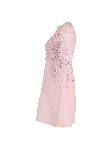 Mario Valentino Valentino Lace Mini Dress in Pink Cotton (view 2)