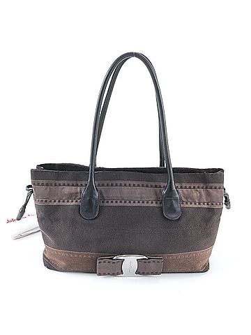 Salvatore Ferragamo Salvatore Ferragamo Vara Ribbon Leather Tote Bag Handbag Shoulder Brown Women's (view 1)