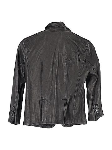 Diane von Furstenberg Diane von Furstenberg Double Breasted Blazer in Black Leather (view 2)