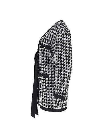 Alessandra Rich Alessandra Rich Houndstooth Mini Dress in Black and Grey Polyamide (view 2)