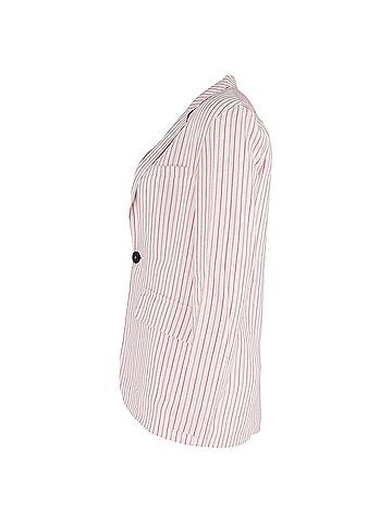 Vanessa Bruno Vanessa Bruno Leto Pinstriped Woven Blazer in White Linen (view 2)