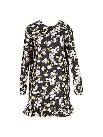 MARNI Marni Floral-Print Ruffled Hem Knee-Length Dress in Multicolor Silk (view 1)