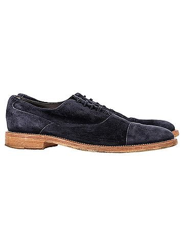 Tod's Tod's Lace-Up Derby Shoes in Navy Blue Suede (view 1)