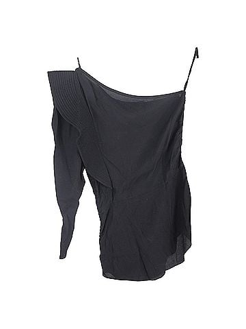 Isabel Marant  Isabel Marant Étoile Ruffled One-Shoulder Top in Black Viscose (view 2)