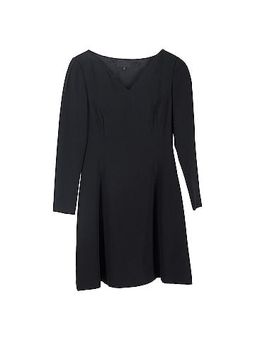 Theory Theory Crepe Mini Dress in Black Polyester (view 1)