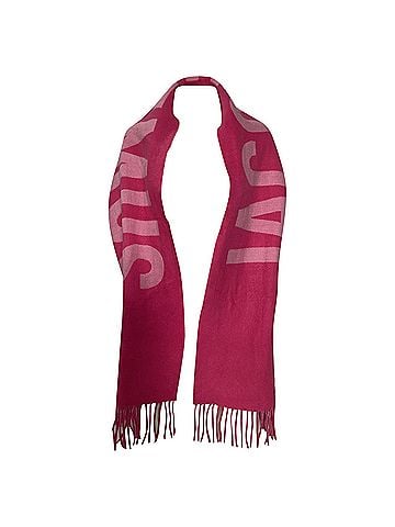 Jacquemus Jacquemus Logo Jacquard Scarf in Pink Wool (view 1)