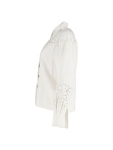 Proenza Schouler Proenza Schouler Broderie Anglaise Crepe Shirt in White Triacetate (view 2)