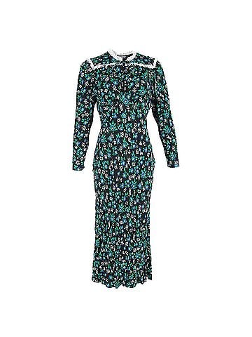 Rixo London Rixo Ada Lace-Trimmed Floral-Print Crepe Maxi Dress In Black Viscose (view 1)