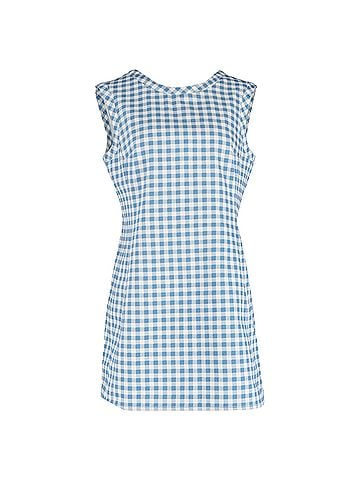 Emilia Wickstead  Emilia Wickstead Emmy Gingham Mini Dress in Blue Cotton (view 1)