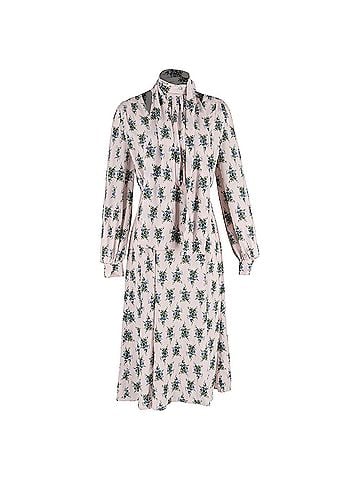 Emilia Wickstead Emilia Wickstead Floral-Print Loong Sleeve Midi Dress in Multicolor Polyester (view 1)