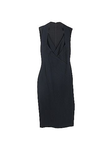 Antonio Berardi Antonio Berardi Criss-Cross Effect Mini Fitted Dress in Black Rayon (view 1)