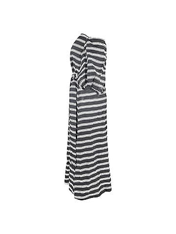 Lisa Marie Fernandez  Lisa Marie Fernandez Striped Off-Shoulder Maxi Dress in Black Viscose (view 2)