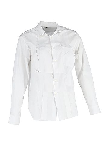 Comme des Garçons  Comme Des Garçons Cutout Long Sleeve Shirt in White Cotton (view 1)