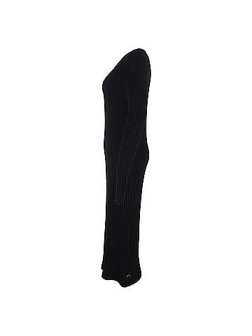 Totême Totême Ribbed-Knit Long Sleeve Maxi Dress in Black Wool (view 2)