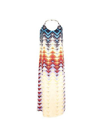 Paco Rabanne  Paco Rabanne Aztec Printed Maxi Dress in Multicolor Polyester (view 1)