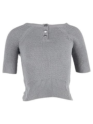 Chloé Chloé Button Detail Top in Grey Cotton (view 1)