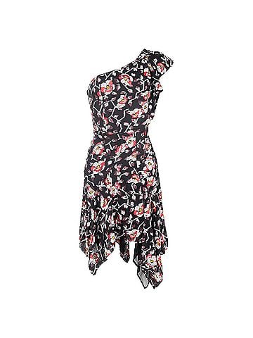 Isabel Marant Isabel Marant One Shoulder Mini Dress in Floral Print Silk (view 1)