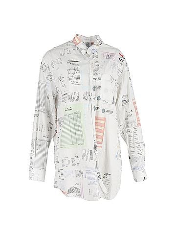 Vetements Vetements Hiver 2019 Receipt Button Up Shirt in White Cotton (view 1)