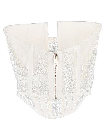 Dion Lee  Dion Lee Lace Pocket Corset Top in White Viscose (view 2)