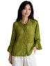 Citiknits Print Green Button-Down Shirt Size 1X - photo 1