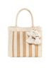 JADEtribe 100% Straw Stripes Tan Multi Color Tote One size - photo 1