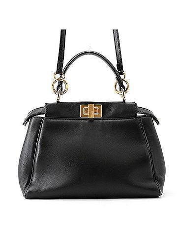 Fendi Fendi Peekaboo Mini Leather Handbag 8BN244 FENDI 2-way Shoulder Bag Black (view 1)