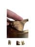 Coach 100% Leather Gold Brown Black Heels Size 7 1/2 - photo 4