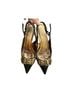 Coach 100% Leather Gold Brown Black Heels Size 7 1/2 - photo 2