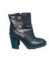 Coach 100% Leather Floral Black Ankle Boots Size 10 - photo 1