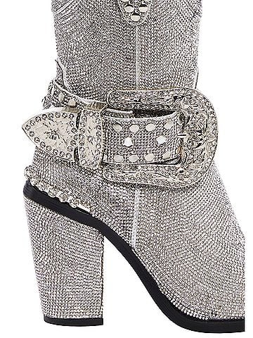 Dolls Kill Sharp Sheriff Shine Silver Boots (view 2)