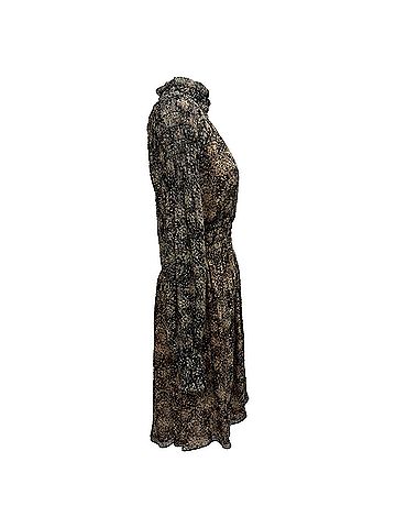 Michael Kors  Michael Kors Printed Mock Neck Mini Dress in Brown Silk (view 2)
