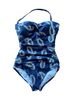 Boden Paisley Blue White One Piece Swimsuit Size 4 - photo 1